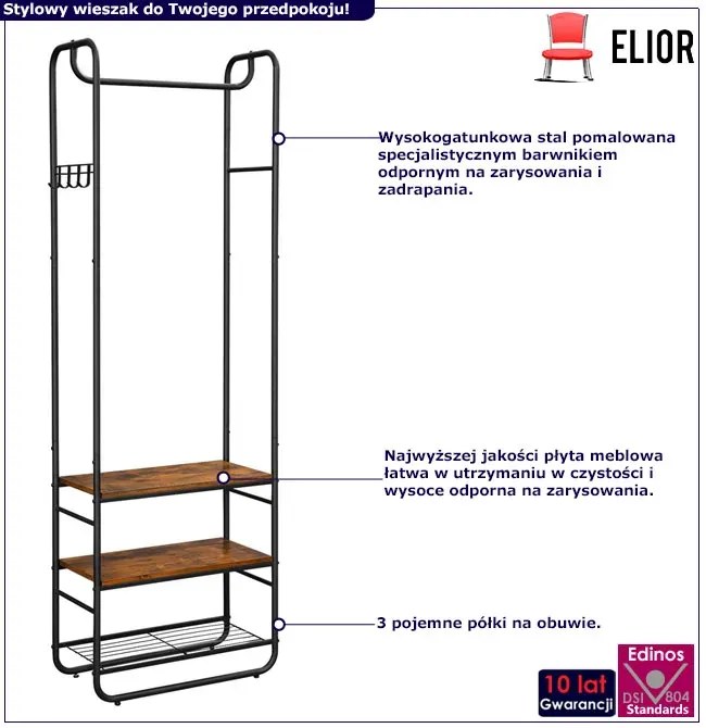 Wieszak na ubrania stojak w stylu industrialnym L6-B65