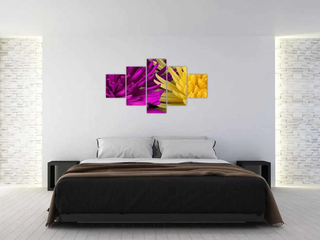 Obraz - szczegóły kwiatów (125x70 cm)