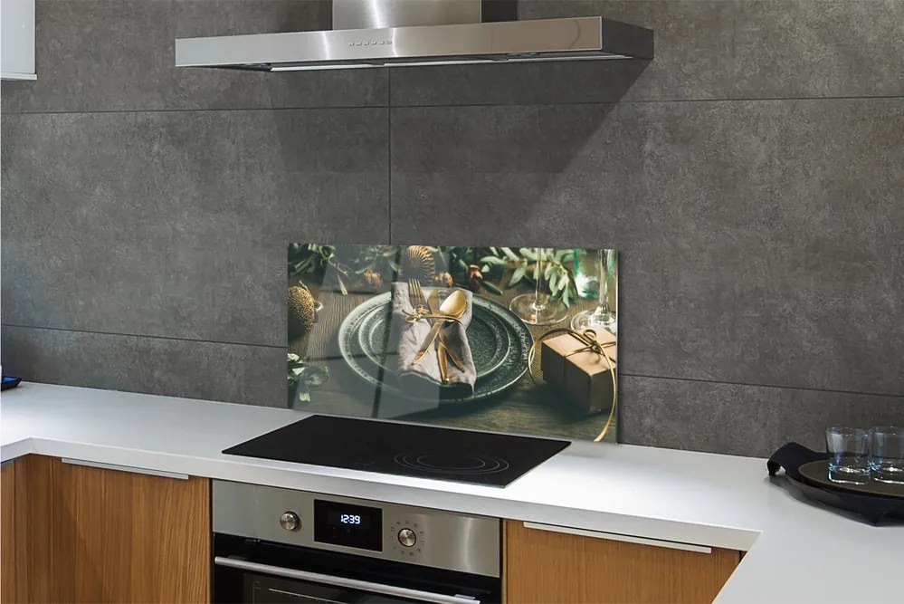 Panel szklany do Kuchni Wigilijne Nakrycie Stołu