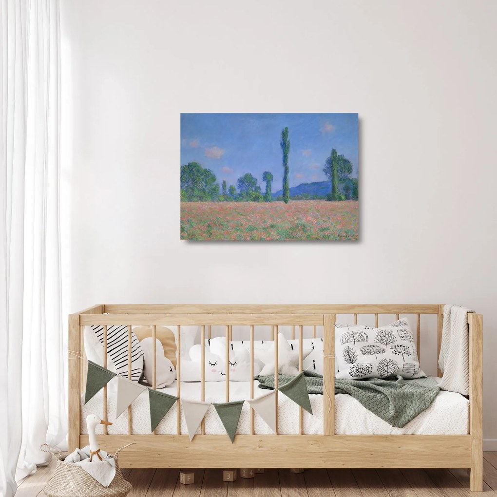 Obraz na szkle - Claude Monet, Poppy Field (Giverny), reprodukcje (70x50 cm)