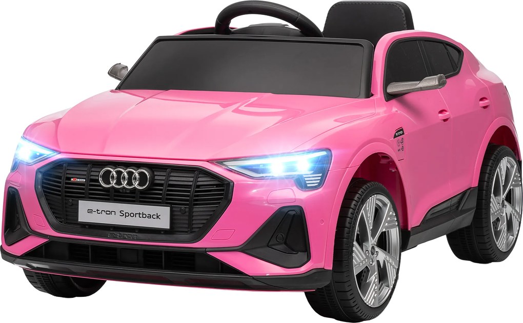 HOMCOM Elektryczny samochód dla dzieci 12V Audi E-tron z pilotem, pasem bezpieczeństwa, dla 3-5 lat
