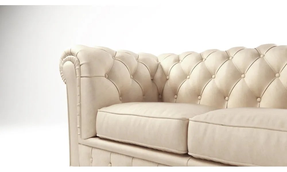 Kremowa aksamitna sofa 184 cm Cambridge – Ropez