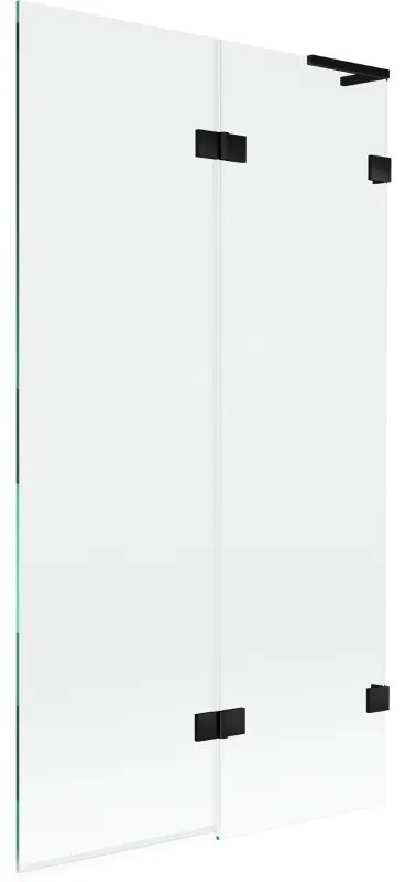 Mexen Lunar L parawan nawannowy 2-skrzydłowy prawy 100 x 150 cm, transparent, czarny - 897L-100-100-70-00-P