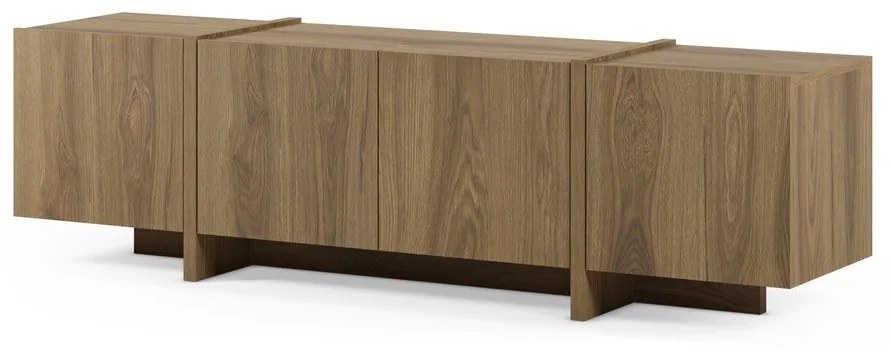 Szafka pod TV w dekorze dębu w naturalnym kolorze 180x55x35 cm Volia – Marckeric