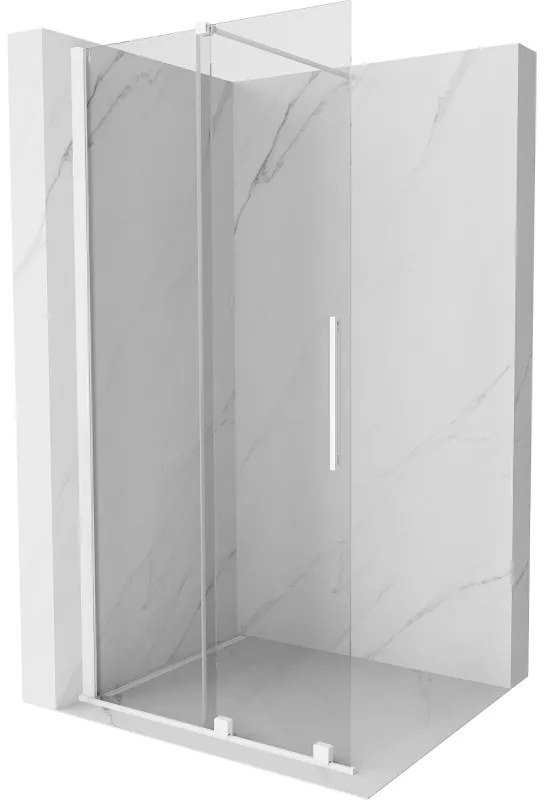 Mexen Velar ścianka prysznicowa rozsuwana Walk-in 75 x 200 cm, transparent 8 mm, biały - 871-075-000-03-20