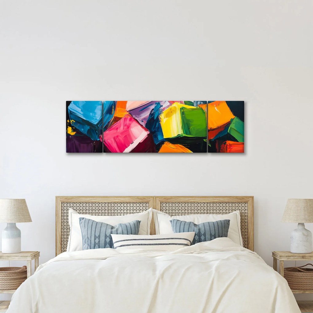 Obraz - Kolorowe kostki (170x50 cm)
