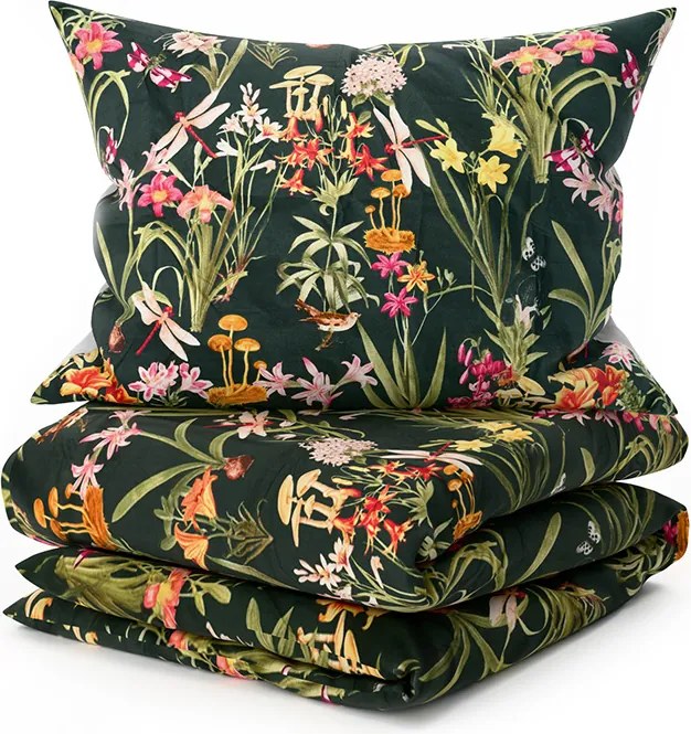PrzytulneMieszkanie.pl PrzytulneMieszkanie.pl Pościel z mikrofibry MYSTIC GARDEN ciemnozielona Rozmiar pościeli: 70 x 90 cm | 140 x 220 cm