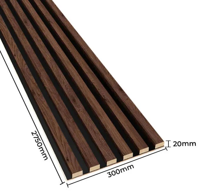 Akustyczne panele lamelowe 2 szt. orzech N1-L25