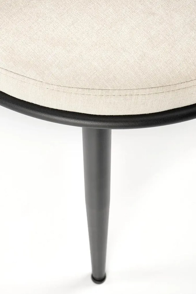 Beżowe tapicerowane designerskie krzesło - Dibler