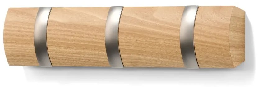 Wieszak ścienny z litego drewna topolowego Flip – Umbra