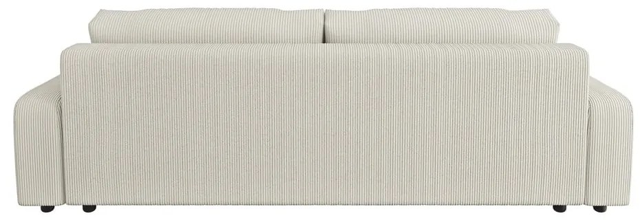 Kremowa sztruksowa rozkładana sofa ze schowkiem 234 cm Sara – Ropez