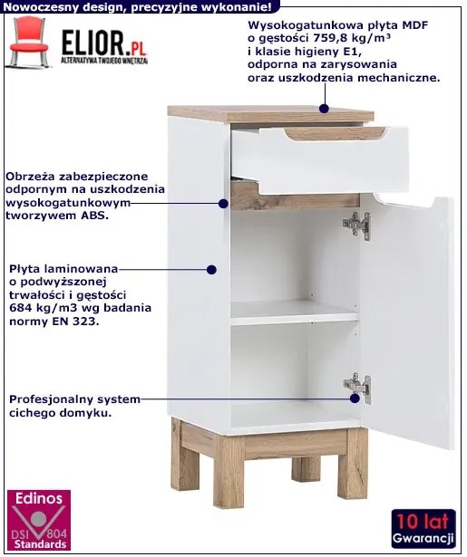 Półsłupek łazienkowy Marsylia 4X - Biały połysk