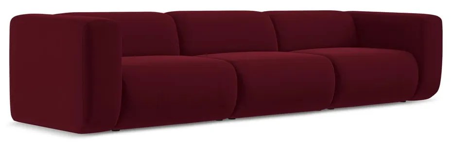 Bordowa aksamitna sofa 319 cm Ekahi – Makamii