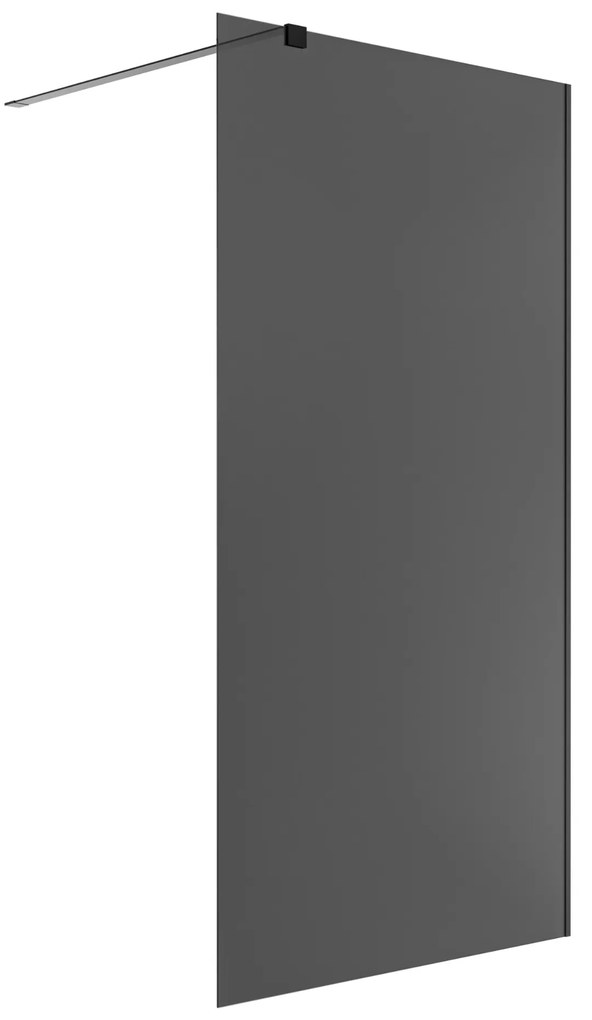 Ścianka prysznicowa WALK IN FIX grafitowa prostokątna 8 mm Molis Classic Grafit MASSI | rożne rozmiary : Kolor profili kabiny - złoty, Szerokość ścianki - 100 cm, Typ montażu - WALK in FIX (Do ściany)