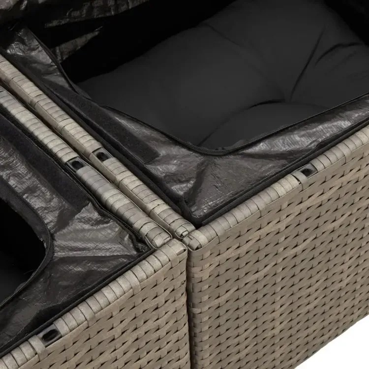 Sofa ogrodowa z czarnymi poduszkami - Sydnet 4X