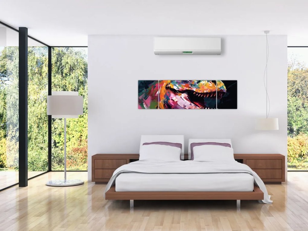 Obraz - Dinozaur, malarstwo (170x50 cm)
