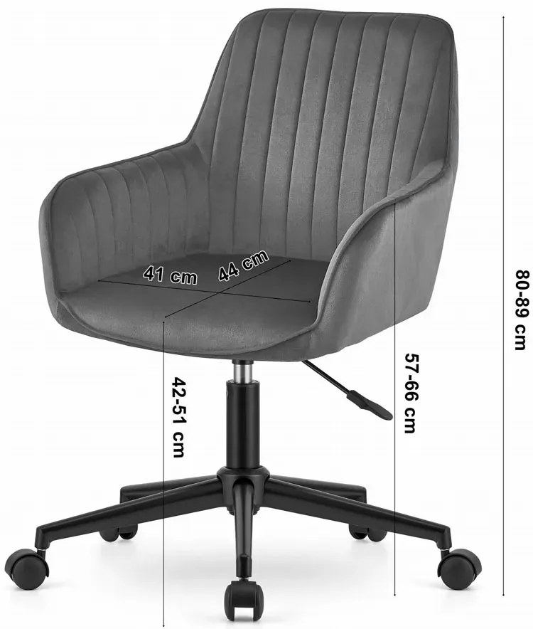 Krzesło obrotowe welurowe czarne Z7-T05