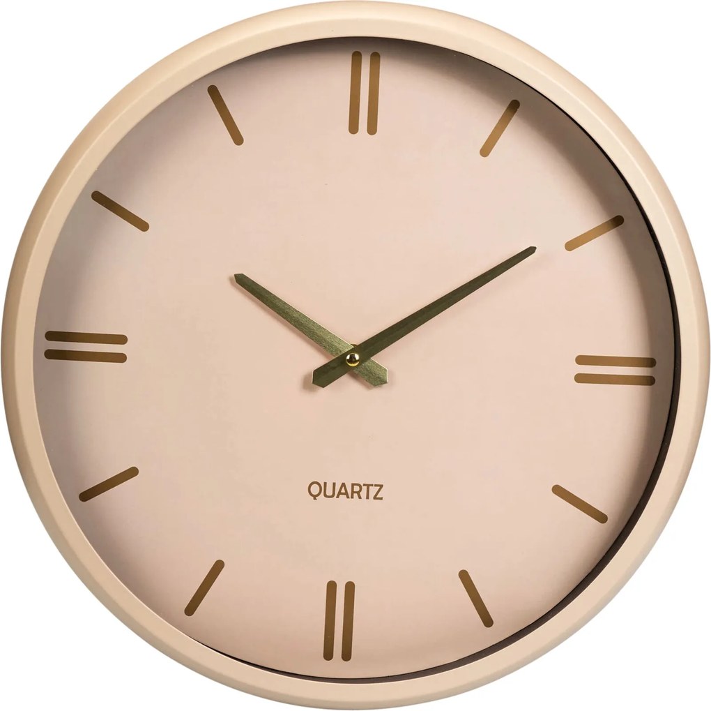 Zegar ścienny EPOCH w kolorze kremowym z metalowym akcentem, 38 cm