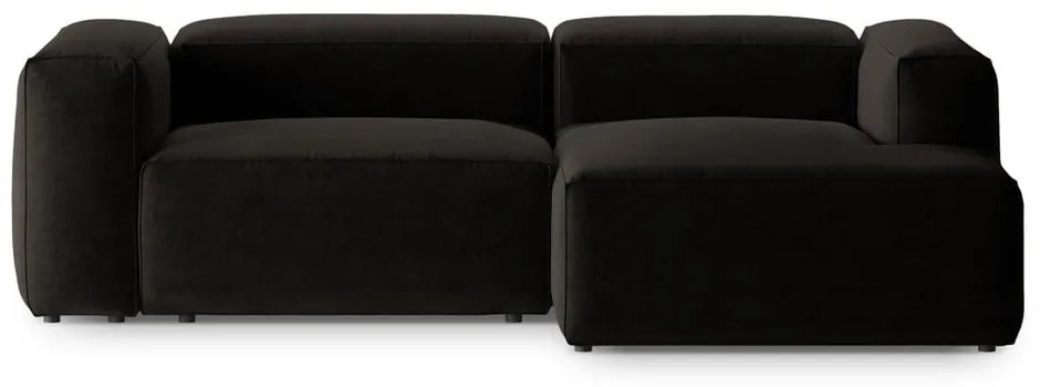 Czarny narożnik (prawostronny/z szezlongiem) Bergamo – Cosmopolitan Design