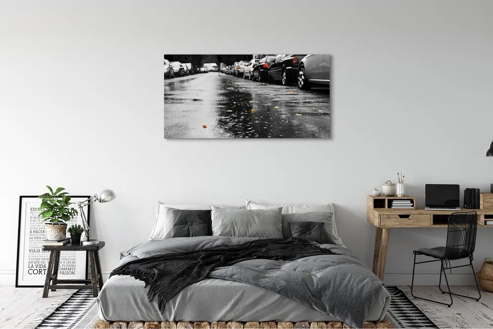 Zdjęcie na płótnie Samochód na Jesiennej Drodze