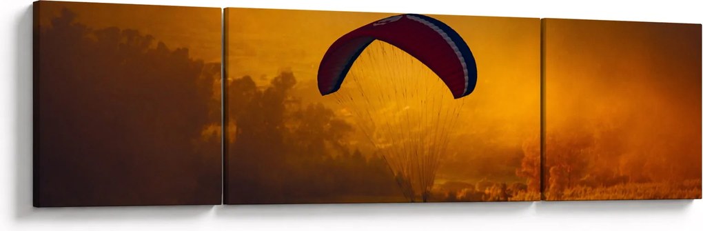 Obraz spadochroniarza o zachodzie słońca (170x50 cm)