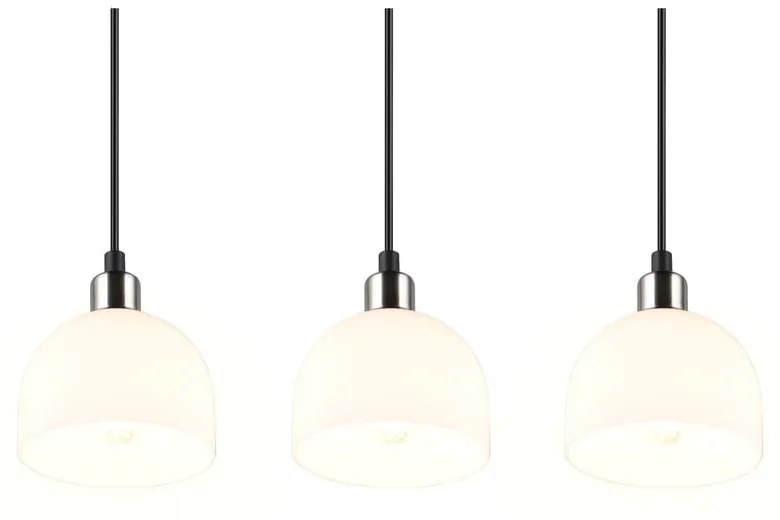 Lampa wisząca w biało-srebrnym kolorze ze szklanym kloszem Molly – Trio