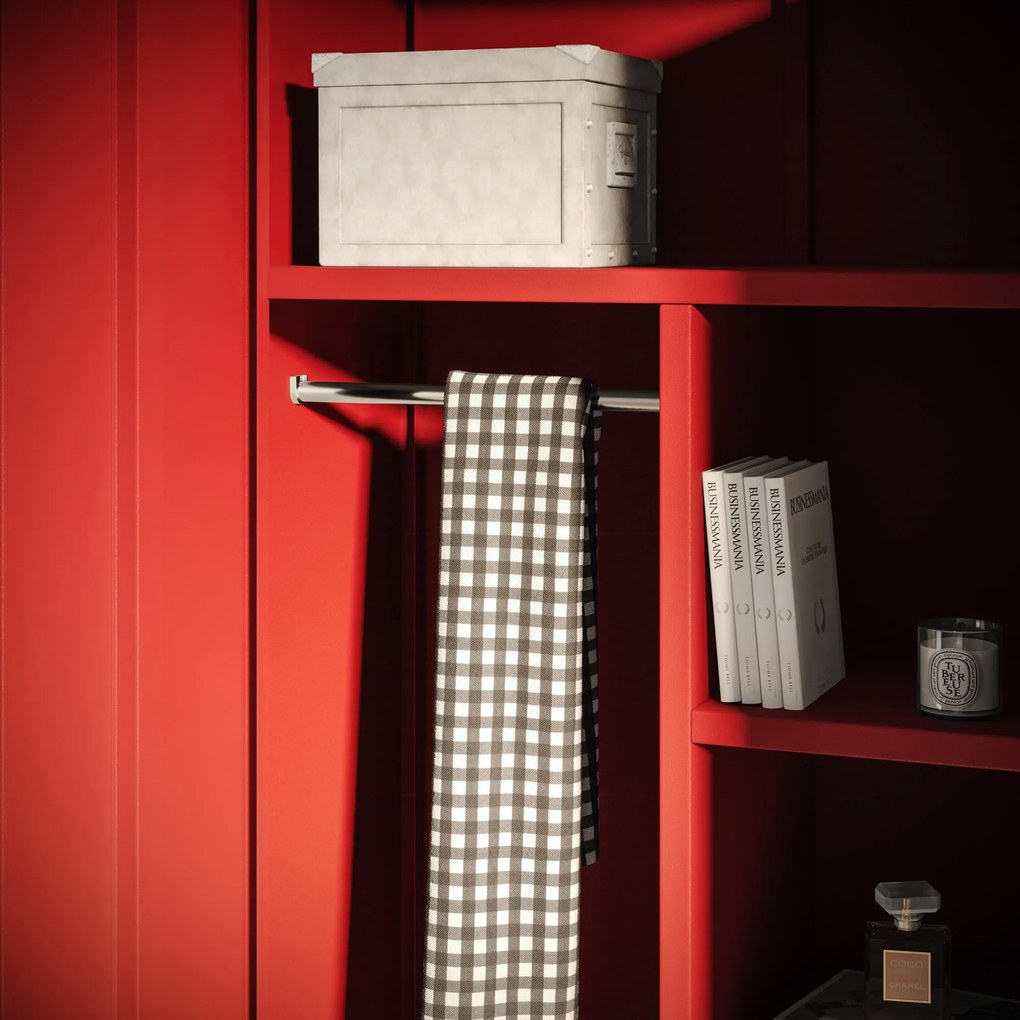 Szafa na ubrania metalowa czerwona FLAVIO, 800 x 1850 x 450 mm