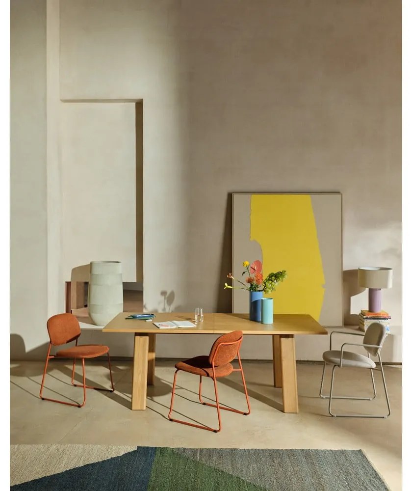 Beżowe metalowe krzesło z podłokietnikami Meli – Kave Home