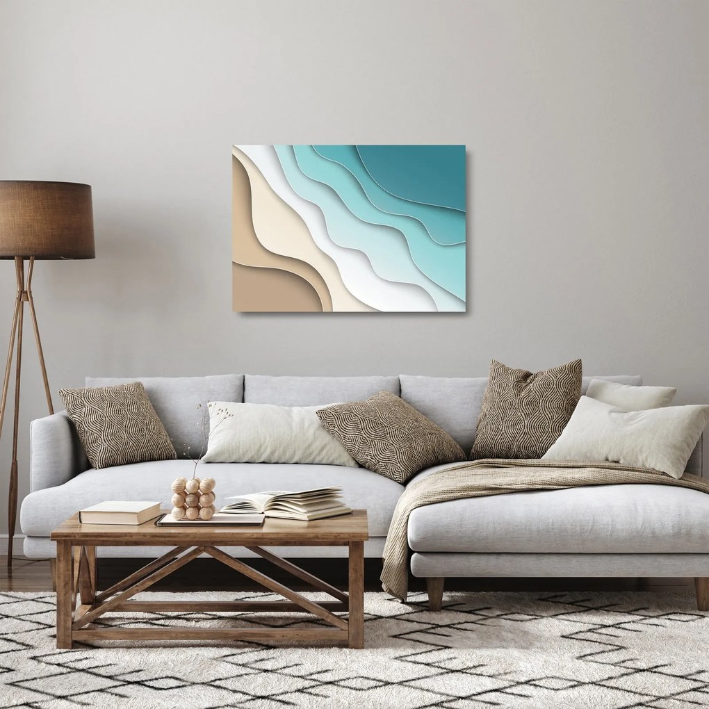 Abstrakcyjny obraz wybrzeża morskiego (70x50 cm)