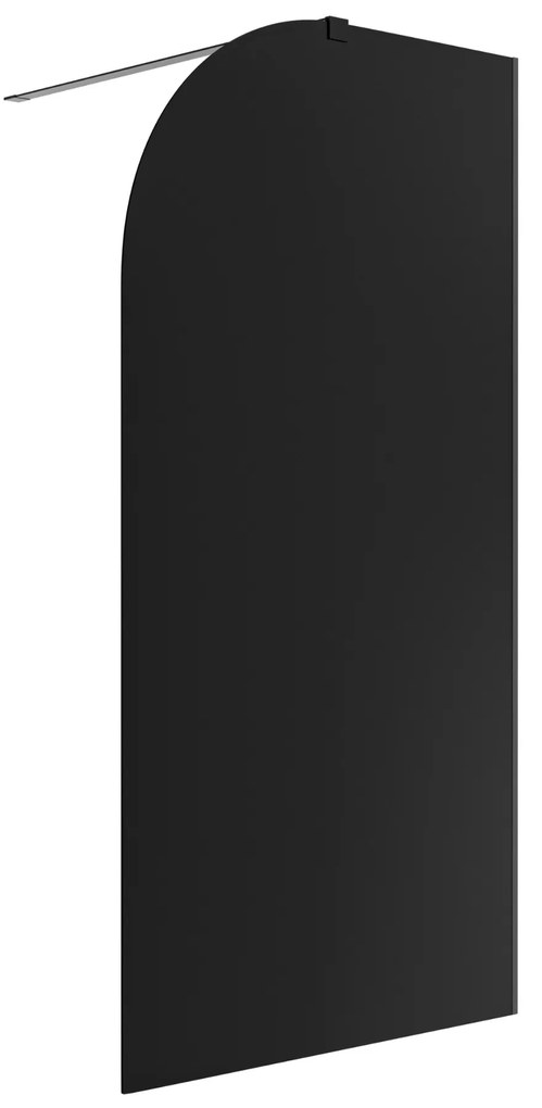 Ścianka prysznicowa WALK IN FIX czarna półokrągła 8 mm MOLIS Black Moon MASSI | różne rozmiary : Kolor profili kabiny - czarny, Szerokość ścianki - 70 cm, Typ montażu - WALK in FIX (Do ściany)
