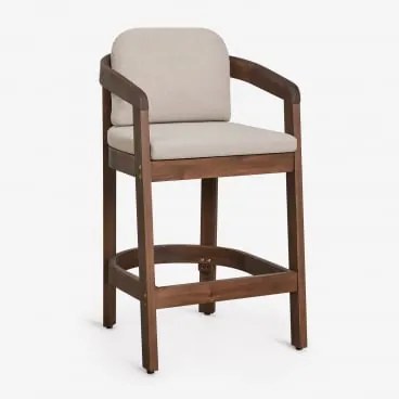 Pack 4 Wysokich Stołków Ogrodowych Z Drewna Akacjowego Uleno Ciemny Akacjowy Brąz & ↑65 Cm - Sklum