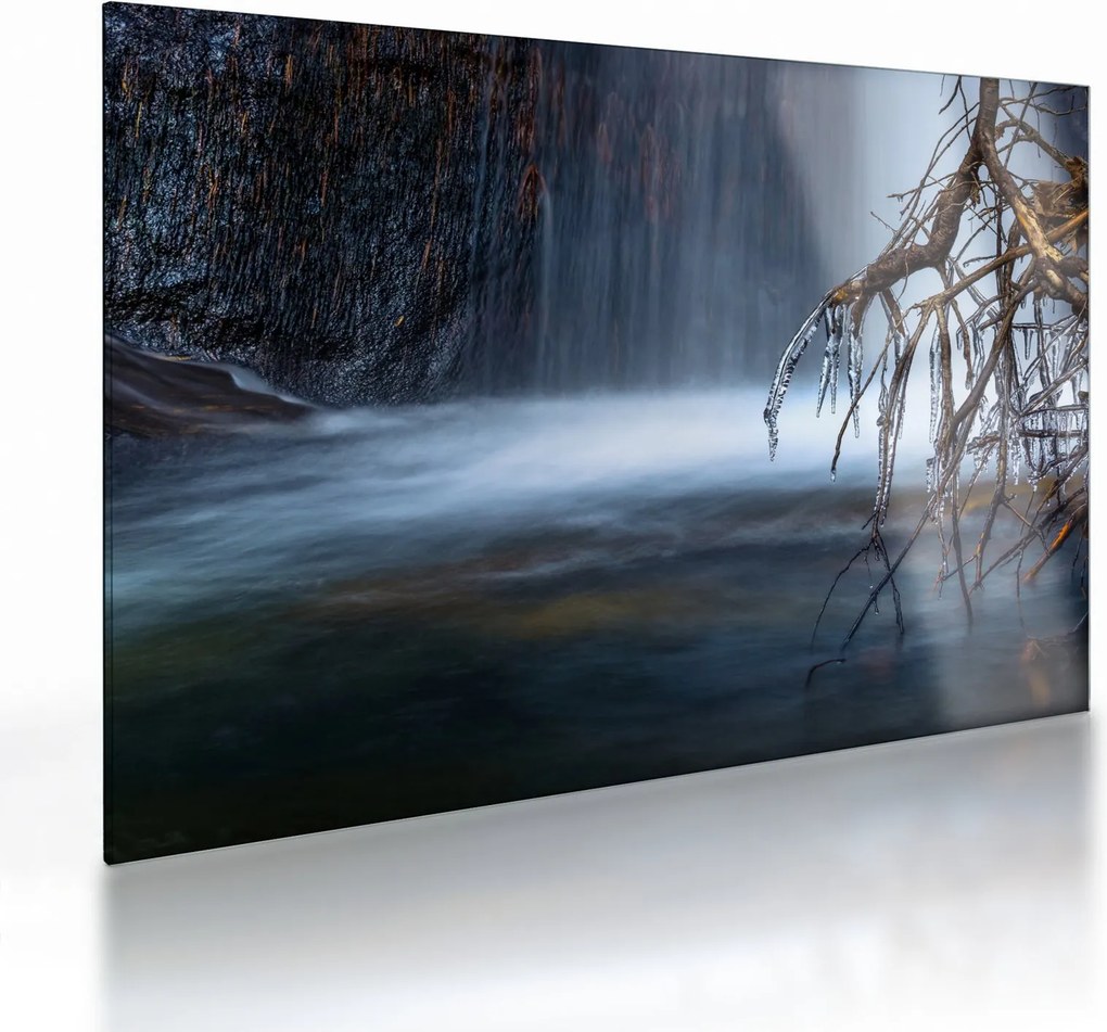 Obraz na szkle zimowej laguny (70x50 cm)