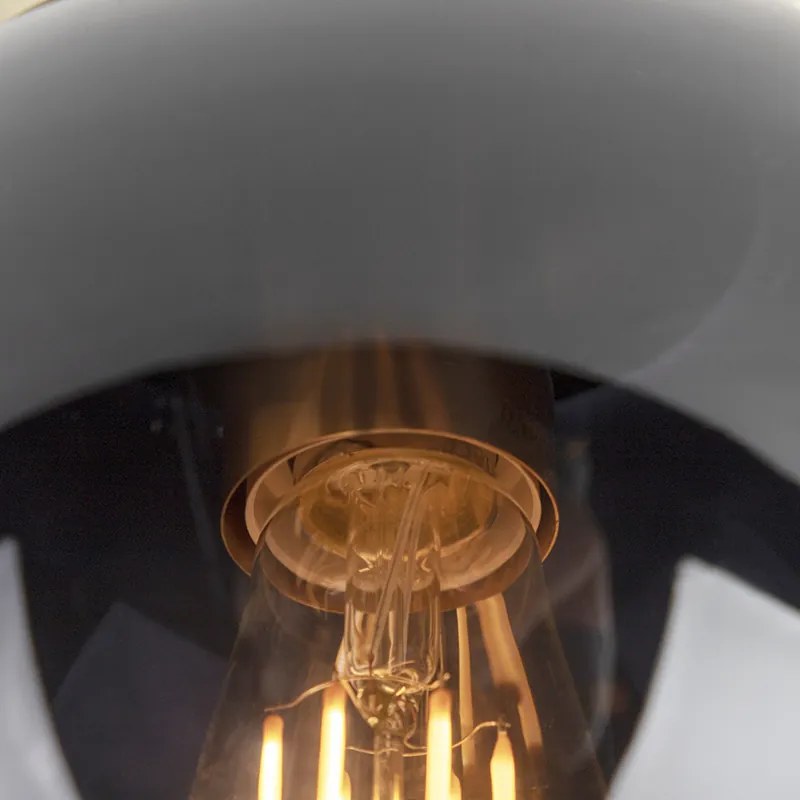 Lampa sufitowa art deco mosiądz z czarnym szkłem - Pallon ArtDeco Oswietlenie wewnetrzne