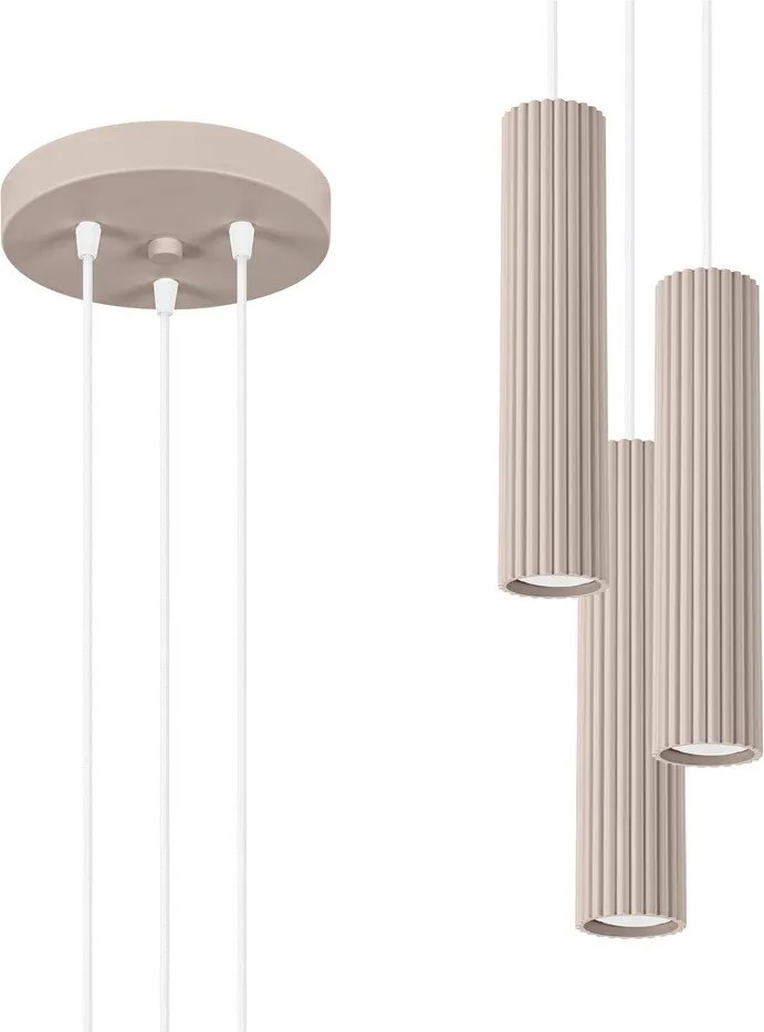 Szarobrązowa metalowa lampa wisząca ø 19,5 cm Gleam – Sollux