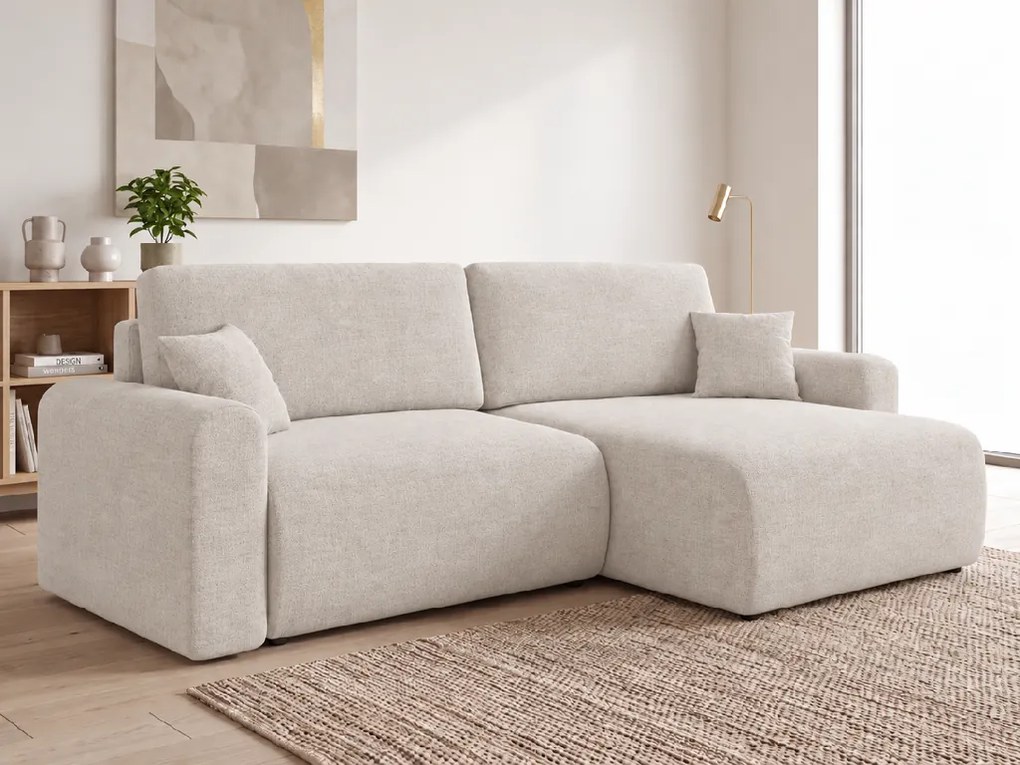 Rozkładany dwustronny narożnik L NORDEN PAROS 250x140 cm, kremowy