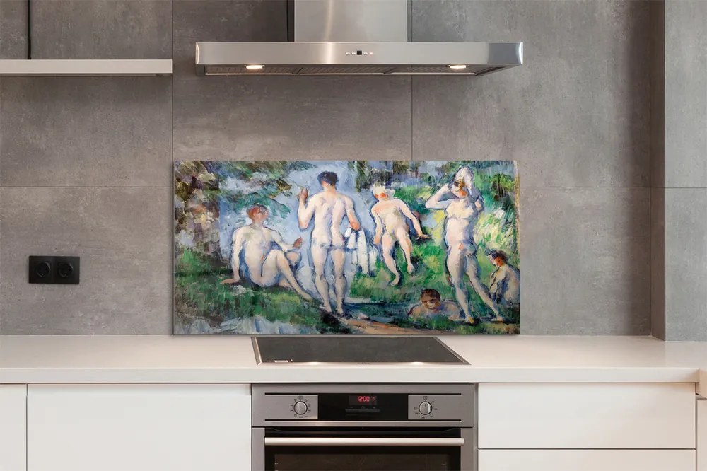 Panel szklany do Kuchni Kąpiący się - Paul Cézanne