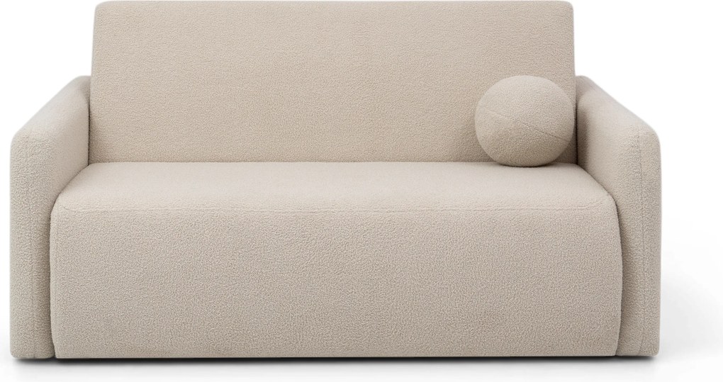 Sofa rozkładana Nido trzyosobowa 140 cm z pojemnikiem - jasny beżowy boucle Quelle 03