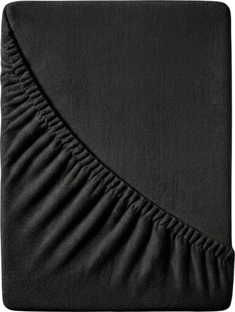 PrzytulneMieszkanie.pl Frotte prześcieradło EXCLUSIVE czarne 90 x 200 cm