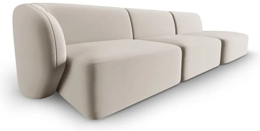 Beżowa aksamitna sofa lewostronna 311 cm Paolo – Milo Casa