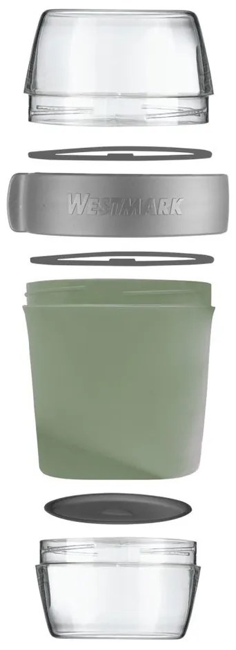 Westmark Trzyczęściowy pojemnik na żywność, 1150 ml, miętowyo-zielony, L
