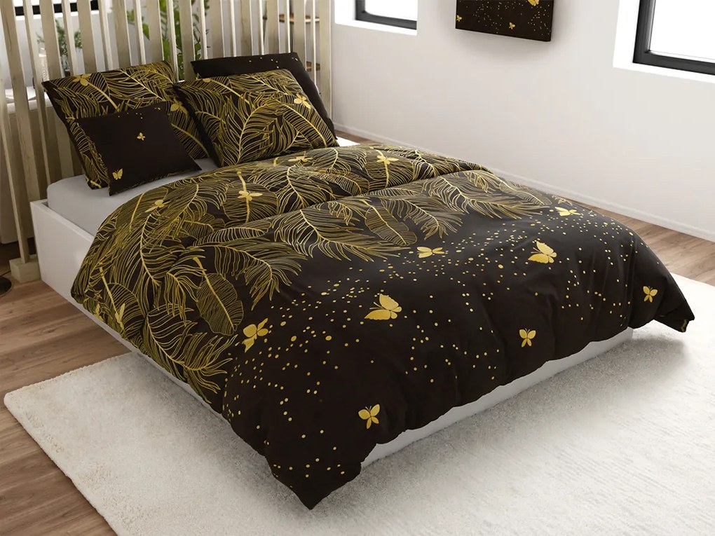 PrzytulneMieszkanie.pl PrzytulneMieszkanie.pl Pościel z mikrowłókna VISATA czarna Rozmiar pościeli: 2 szt 70 x 80 cm | 160 x 200 cm