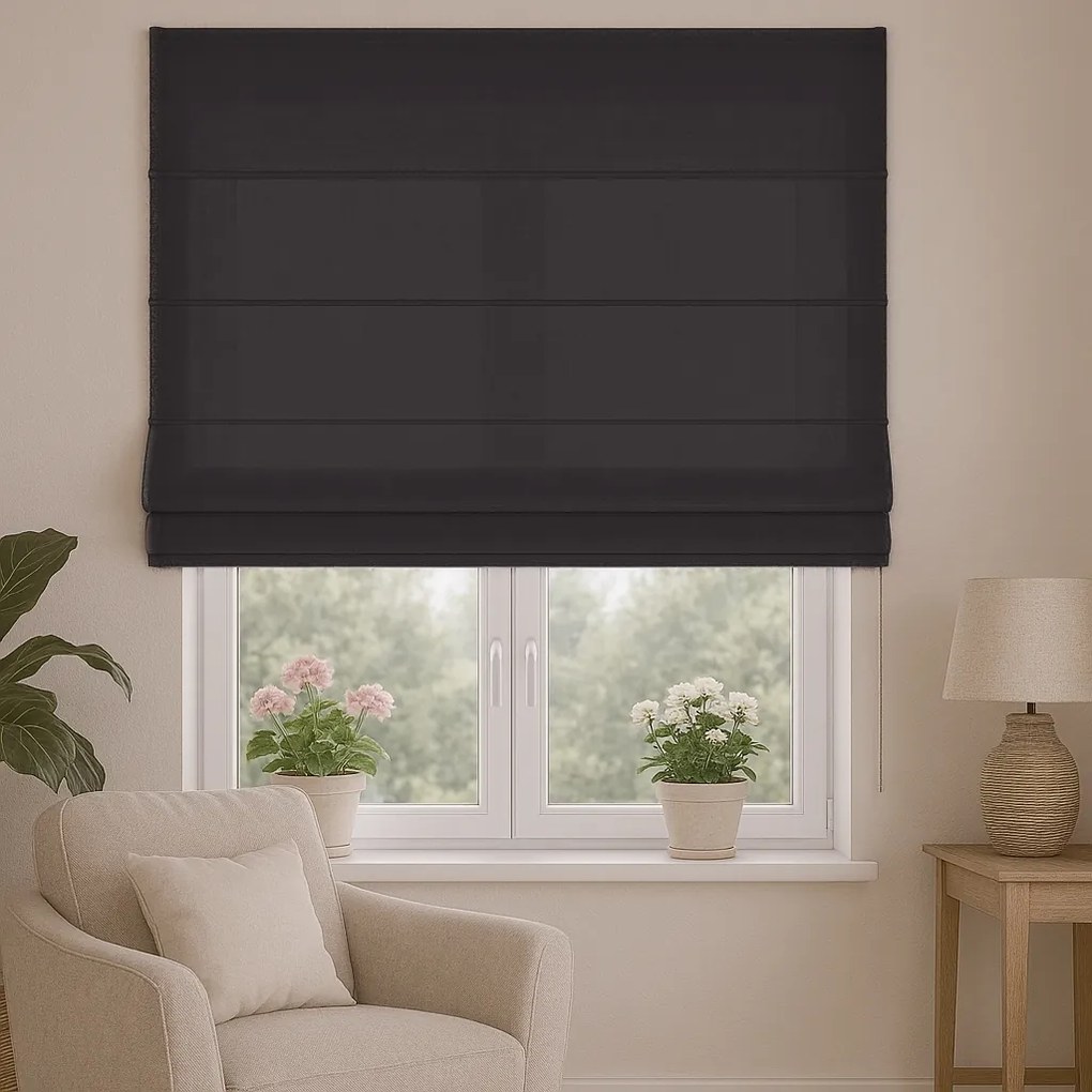 Roleta rzymska welurowa na wymiar Velutto grafitowa - do 140 cm