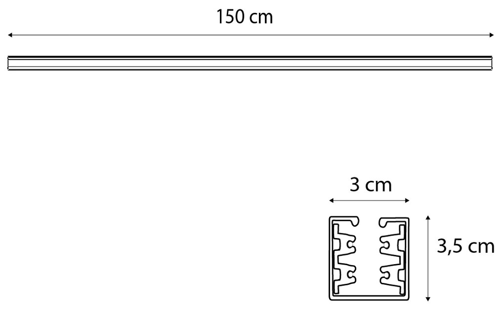 Nowoczesna szyna 3-fazowa biała 150cm - 3-fazowa Nowoczesny Oswietlenie wewnetrzne