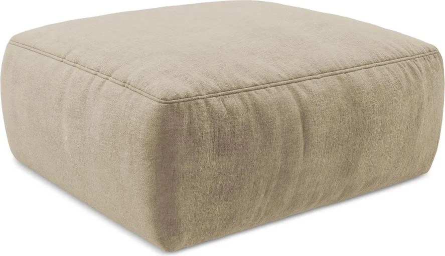 Jasnobrązowy podnóżek z tkaniny szenilowej Kuki – Makamii