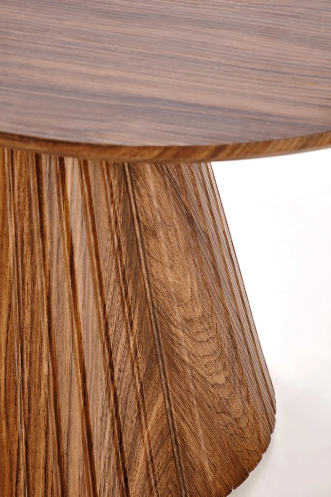 Ława do salonu owalna, orzech MDF 120/60/46 cm GISELA