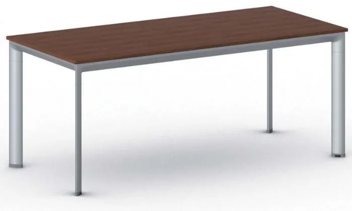 Stół konferencyjny do biura PRIMO INVITATION, 180x80 cm, szaro-srebrna podstawa, czereśnia