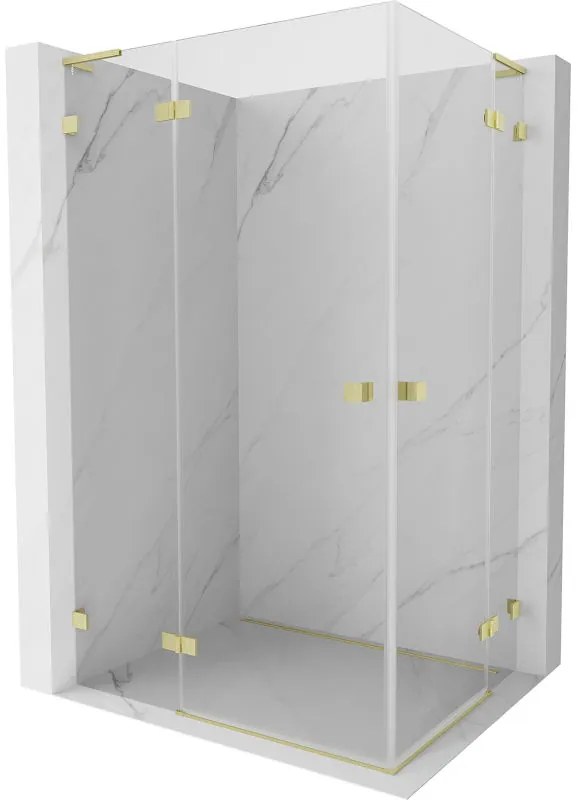 Mexen Lunar L Duo kabina prysznicowa uchylna lewa 100 x 85 cm, transparent, złota szczotkowana - 834L-100L-085P-55-00