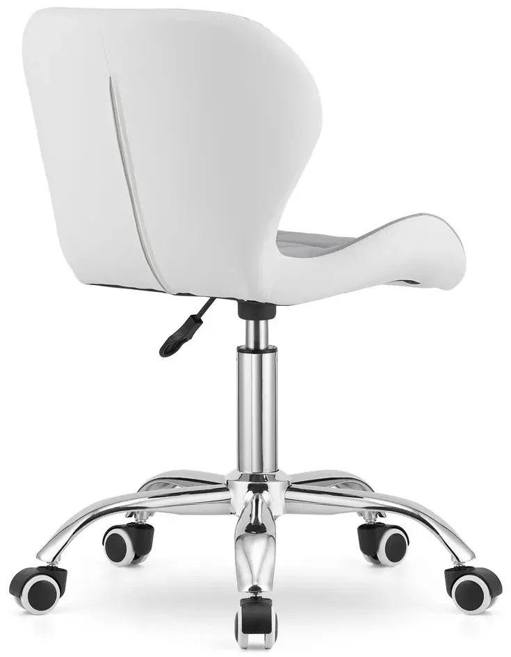 Pikowany szaro-biały obrotowy fotel do biurka F7-T64