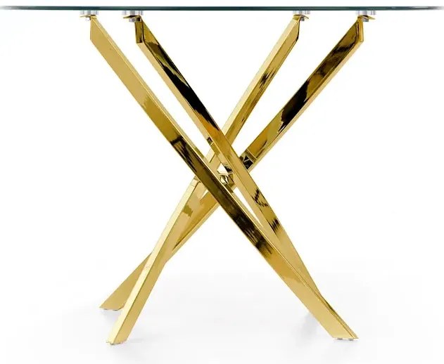 Szklany stół z okrągłym bezbarwnym blatem D8-N80