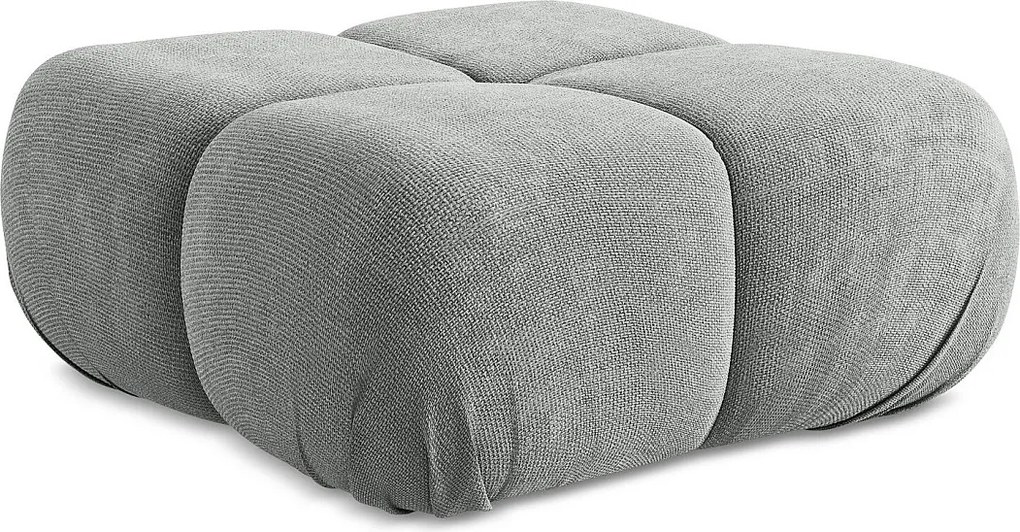 Pufa - z tkaniny szenilowej - szary - LOKUA